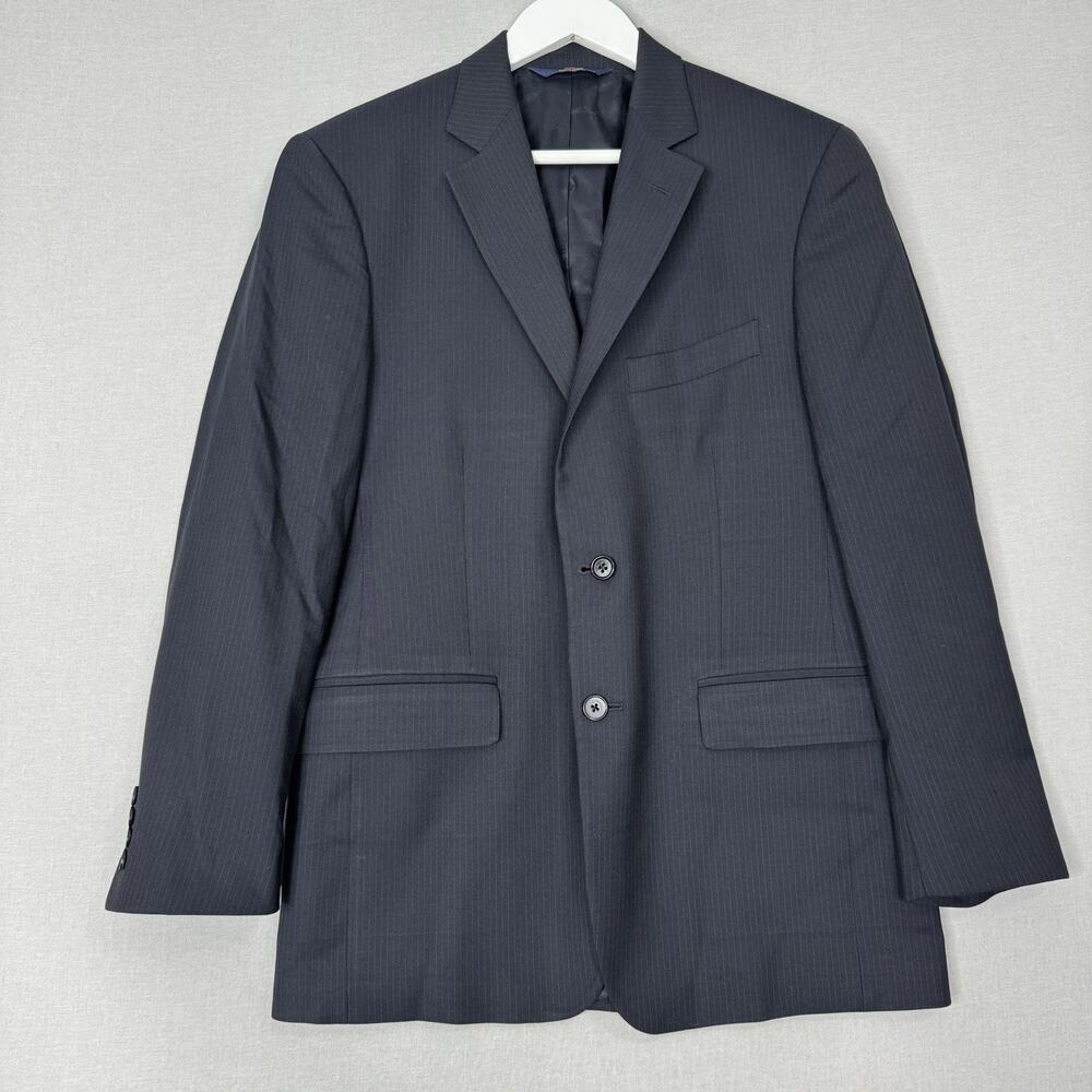 Brooks Brothers Mens Blazer 38S Wool Blend Blue Pinstripe Stretch 346 Regent Fit
